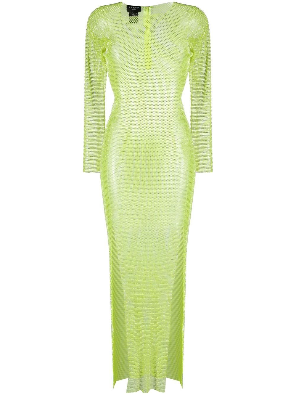 Santa Brand Green Mesh Maxi Dress | Rhinestone Detail AUMI 4 Santa Brand Green Mesh Maxi Dress | Rhinestone Detail AUMI 4