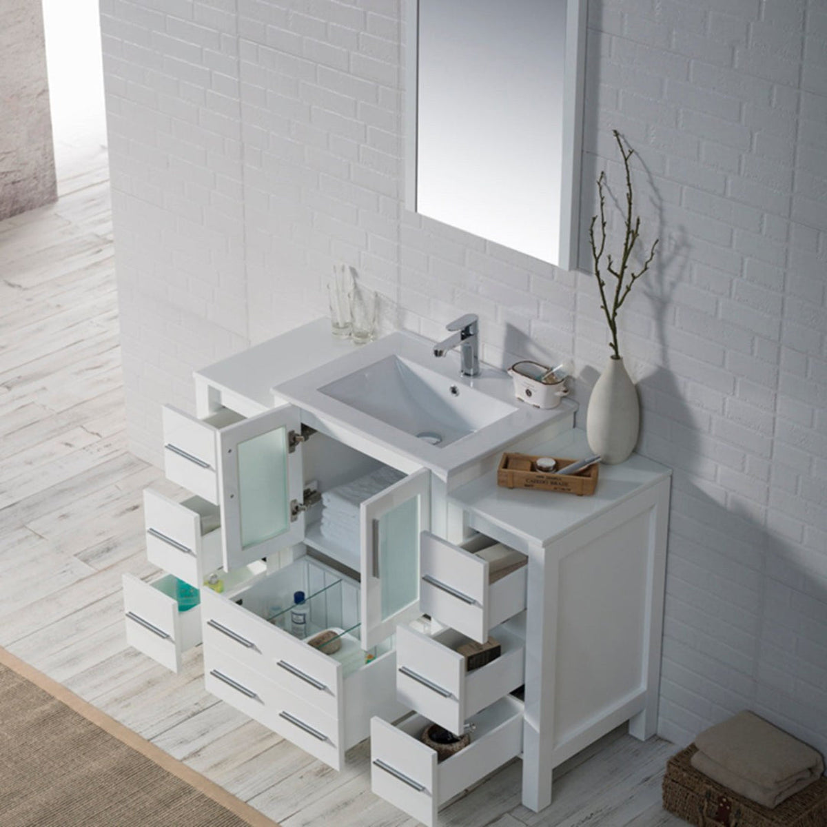 Blossom Sydney 48 Inch Bathroom Vanity with Side Cabinet - V8001 48S 01