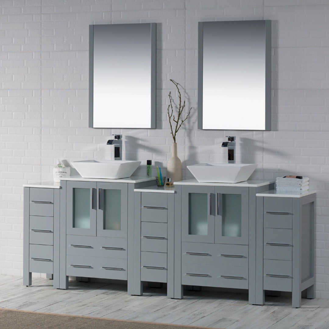 Blossom Sydney 84 Inch Bathroom Vanity with Side Cabinet - V8001 84S 01