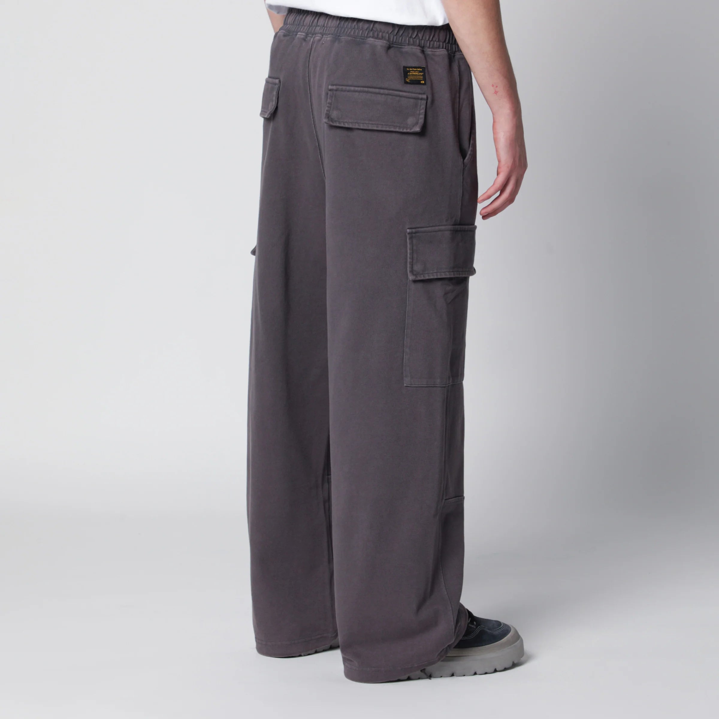 BAPE Washed Grey Cargo Jogging Pants — Trousers