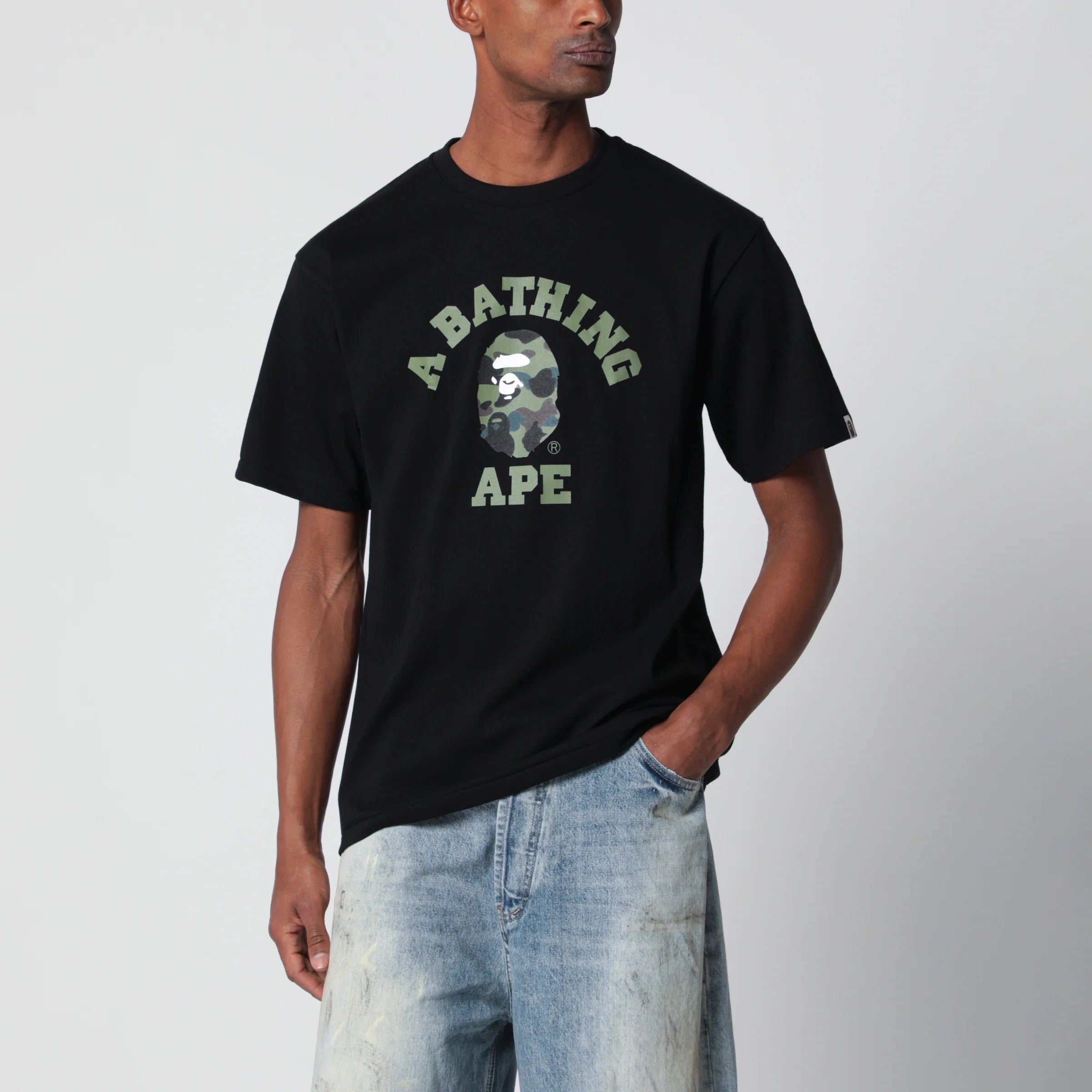 BAPE Black T-shirt with logo print
