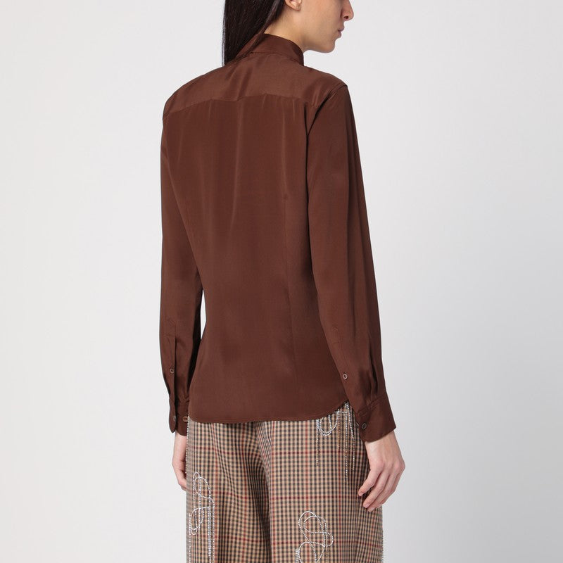 Dries Van Noten Brown silk blend shirt
