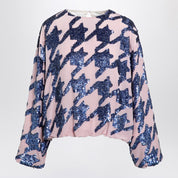 Dries Van Noten Pink sequined silk blouse