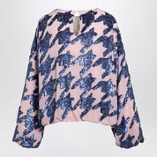 Dries Van Noten Pink sequined silk blouse