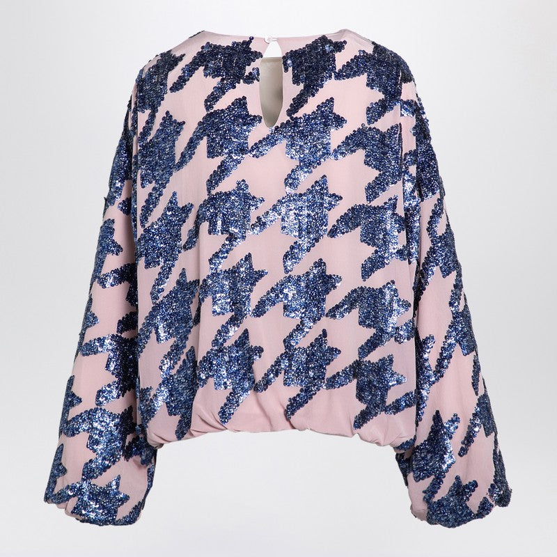 Dries Van Noten Pink sequined silk blouse