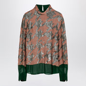 Dries Van Noten Green pink silver sequin blouse