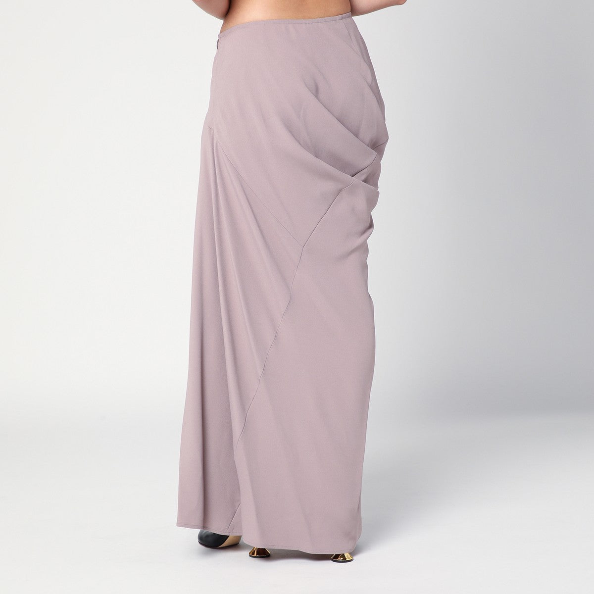 Dries Van Noten Pink long draped skirt