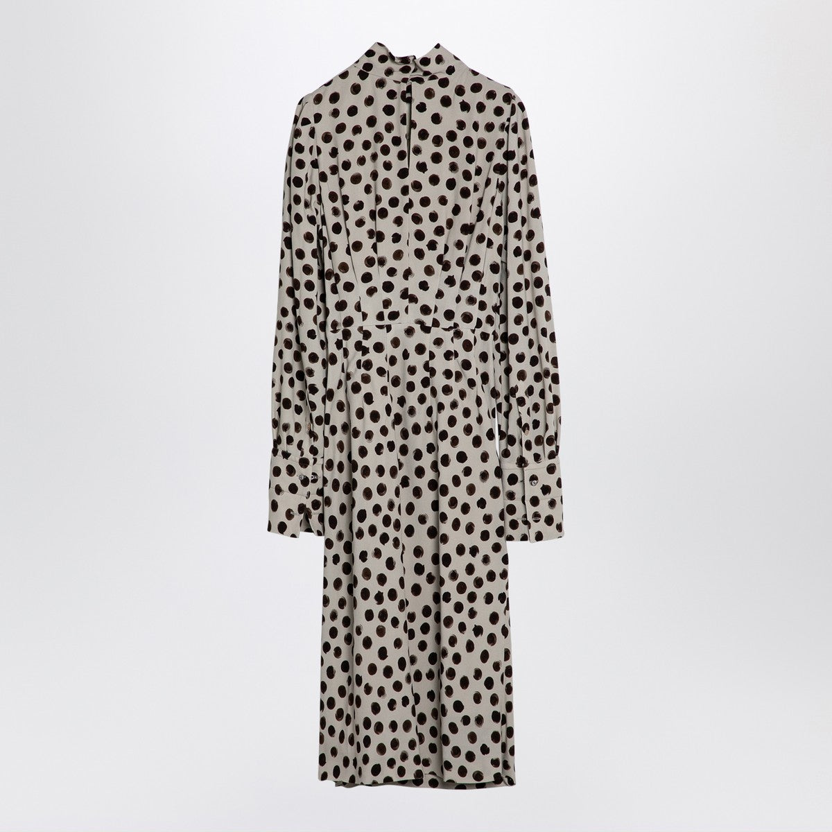 Dries Van Noten Écru polka dot dress with bow