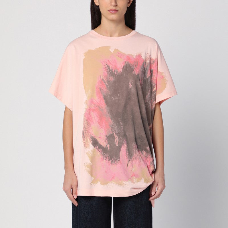 Dries Van Noten Pink cotton T-shirt with bow