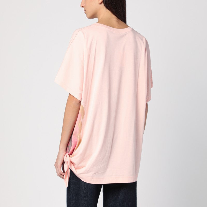 Dries Van Noten Pink cotton T-shirt with bow