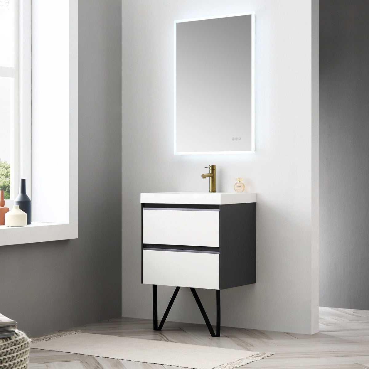 Blossom Berlin – 24 Inch Vanity – Glossy White & Glossy Grey - V8019 24 01
