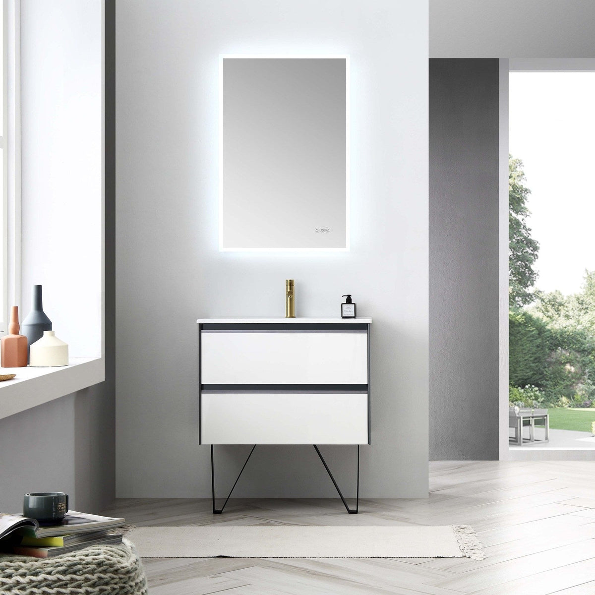 Blossom Berlin – 30 Inch Vanity – Glossy White & Glossy Grey - V8019 30 01