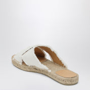 Castañer White Palmera cotton slip-on