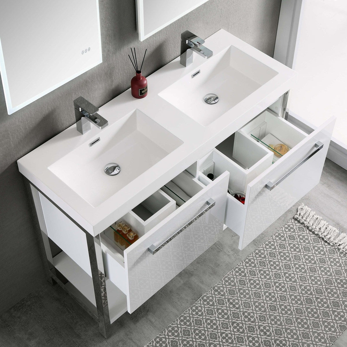 Blossom Riga 48 Inch Bathroom Vanity – Double Sinks - V8022 48 01D