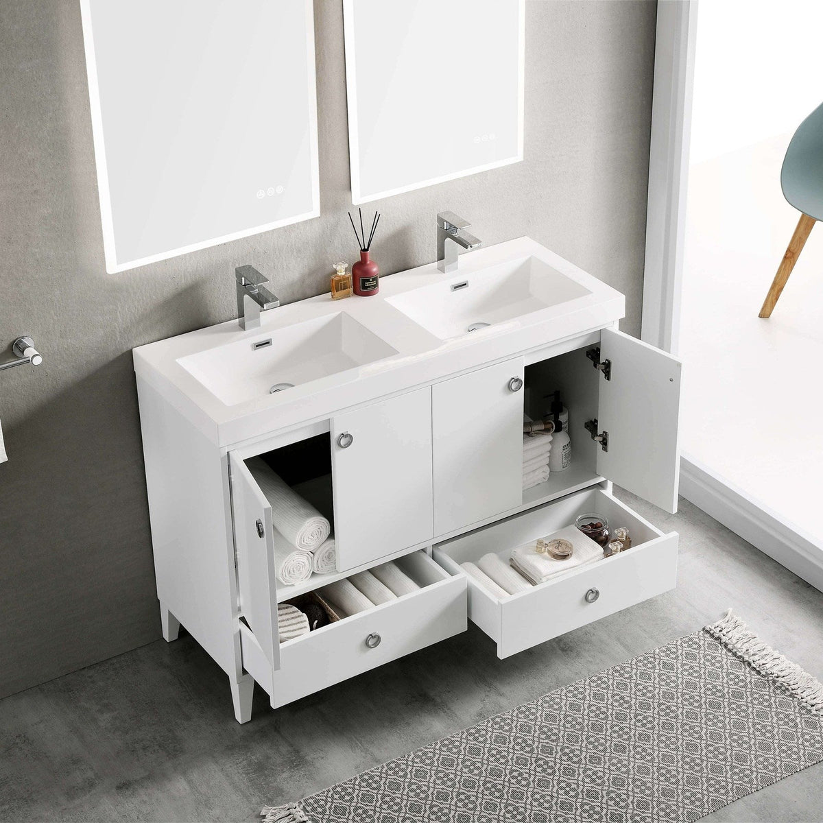Blossom Lyon 48 Inch Bathroom Vanity – Double Sinks - V8023 48 01D