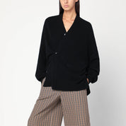 extreme cashmere Asymmetrical black cashmere cardigan