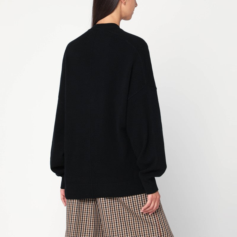 extreme cashmere Asymmetrical black cashmere cardigan