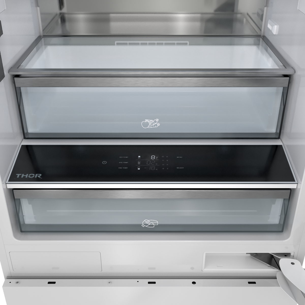 Thor Kitchen 30-inch Built-In Stainless-Steel Panel-Ready Bottom Mount Refrigerator – XRF3016BBP-SS
