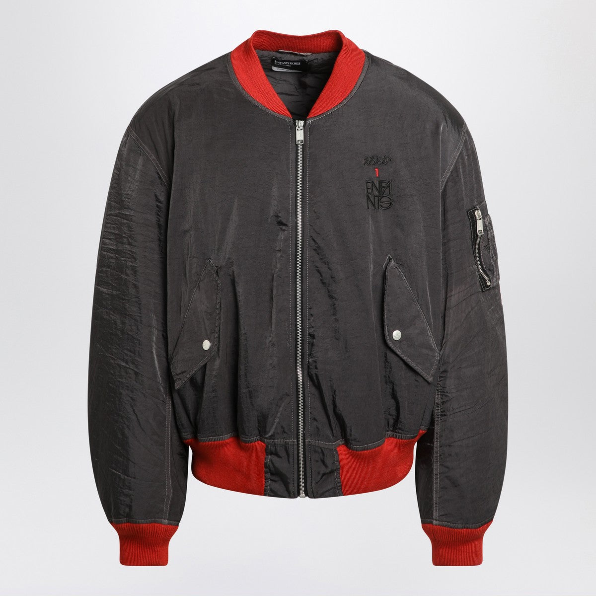 Enfants Riches Déprimés Erotica grey/red nylon bomber jacket