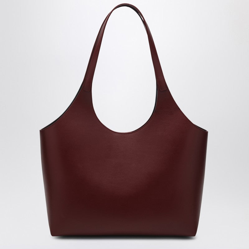 Sac cabas en cuir bordeaux AESTHER EKME L