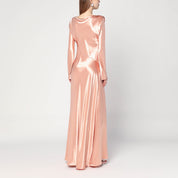 Alberta Ferretti Long pink dress in shiny satin