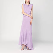 Robe longue Alberta Ferretti en viscose violet clair à volants