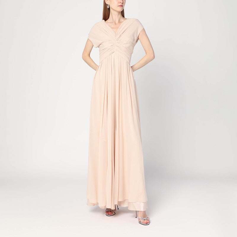 Alberta Ferretti Light pink dress in silk georgette