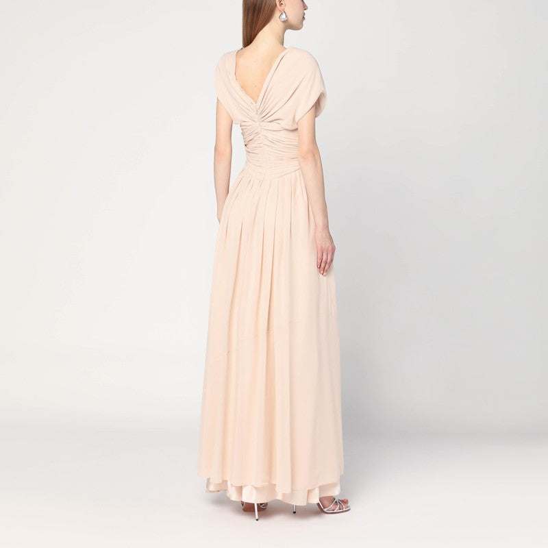 Alberta Ferretti Light pink dress in silk georgette