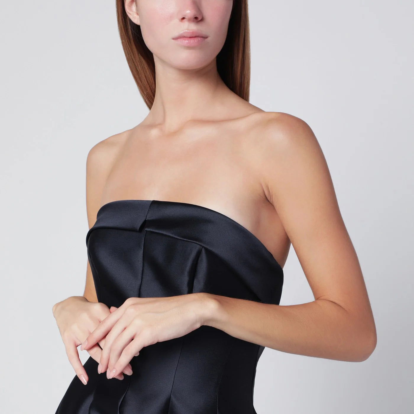 Alberta Ferretti Blue evening dress in silk-blend mikado