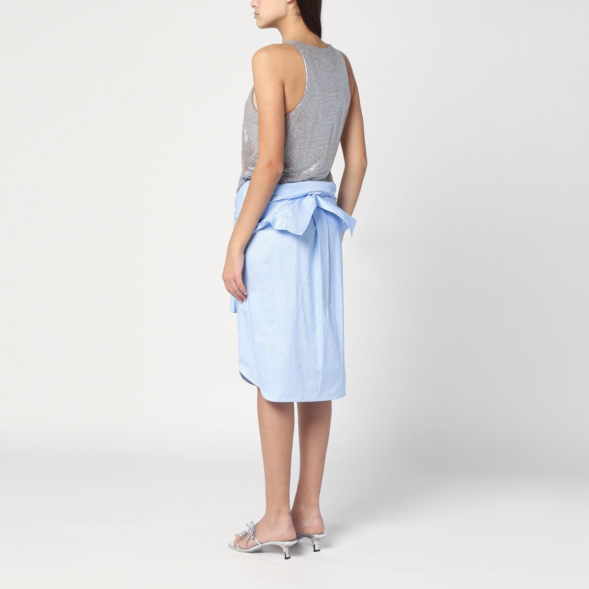 Vestito-camicia con strass light blue — Giuseppe di Morabito