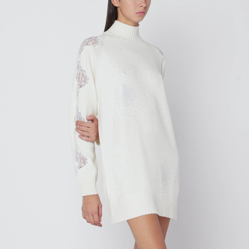 Giuseppe di Morabito White turtleneck wool dress