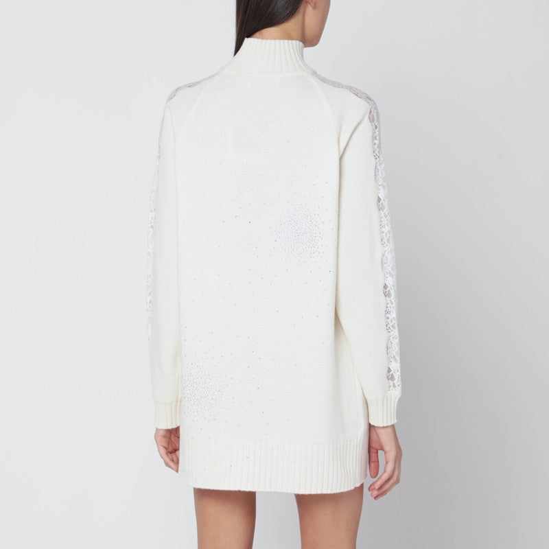 Giuseppe di Morabito White turtleneck wool dress