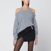 Giuseppe di Morabito Grey sweater with crystal-embellished shoulders