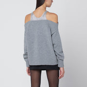Giuseppe di Morabito Grey sweater with crystal-embellished shoulders