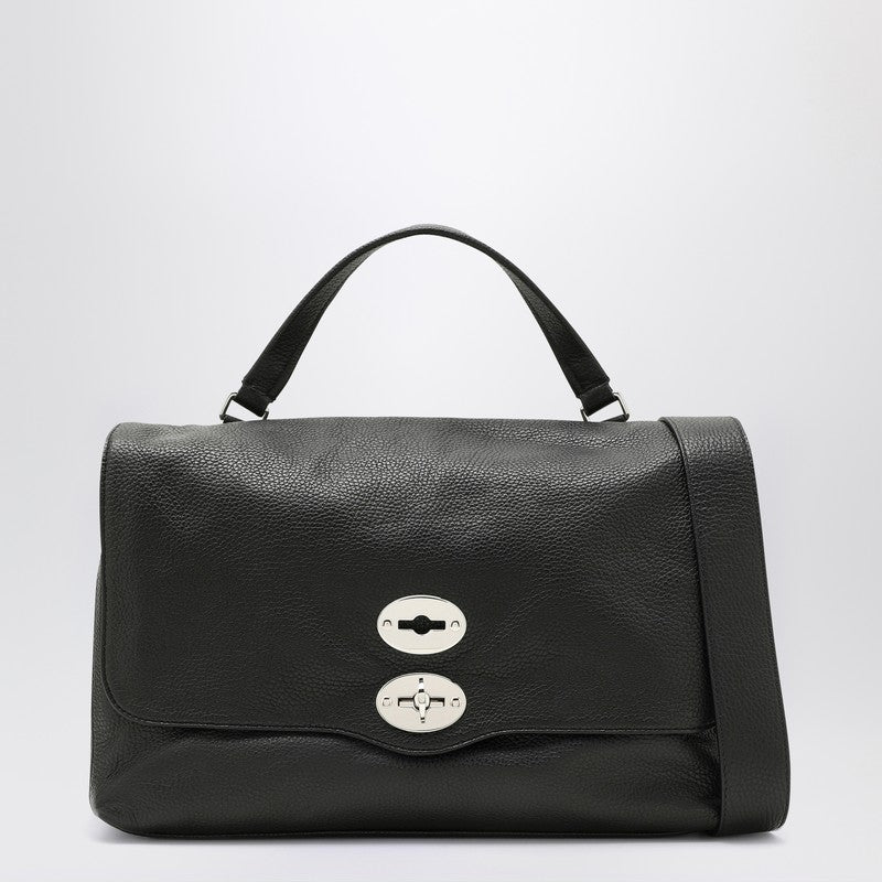 Zanellato Medium black Postina bag in grained leather