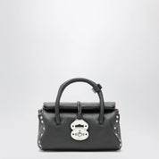 Zanellato Dotta Baby black grained leather bag