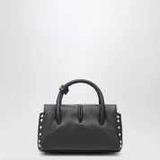 Zanellato Dotta Baby black grained leather bag