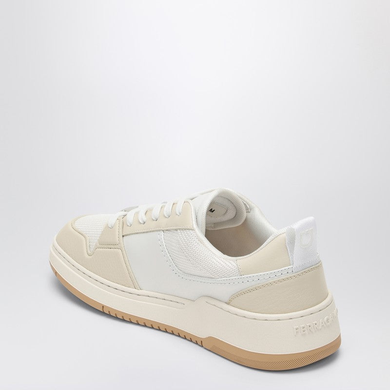 Ferragamo Low white leather trainer in calfskin