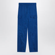 Ferragamo electric blue cargo trousers in Lyocell