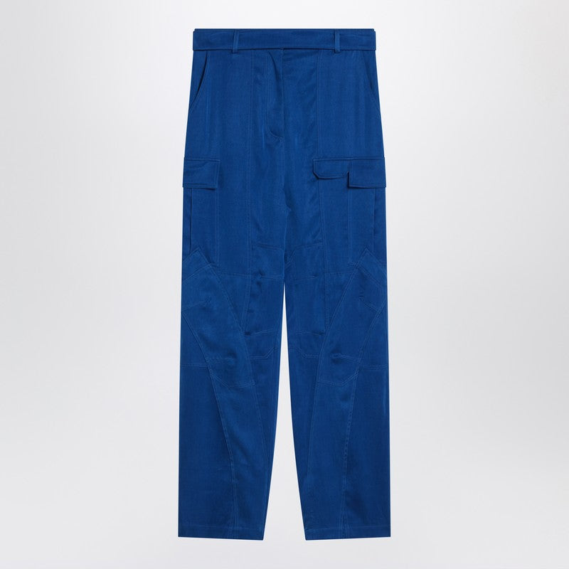 Ferragamo electric blue cargo trousers in Lyocell