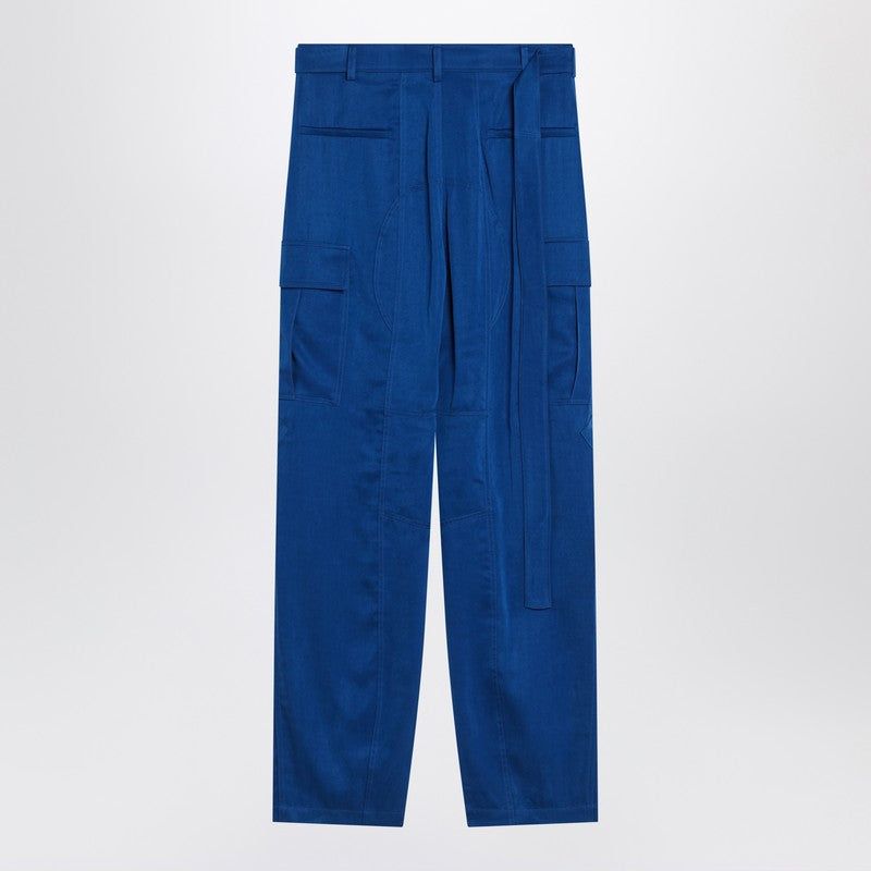 Ferragamo electric blue cargo trousers in Lyocell