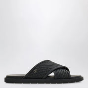Ferragamo Black Gancini ornament sandal