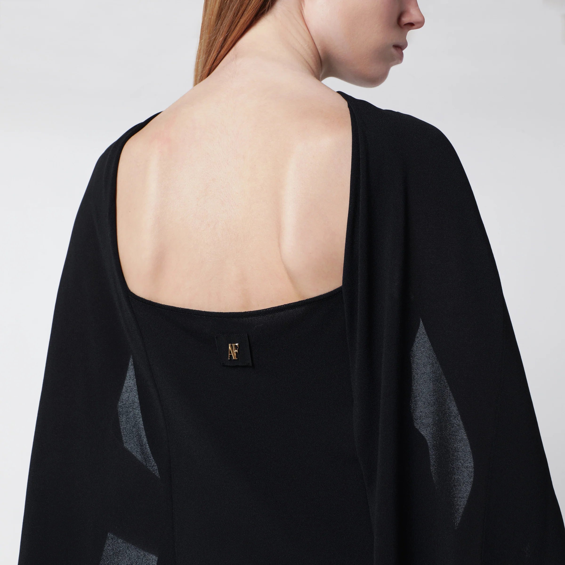 Alberta Ferretti Black top with chiffon sleeves