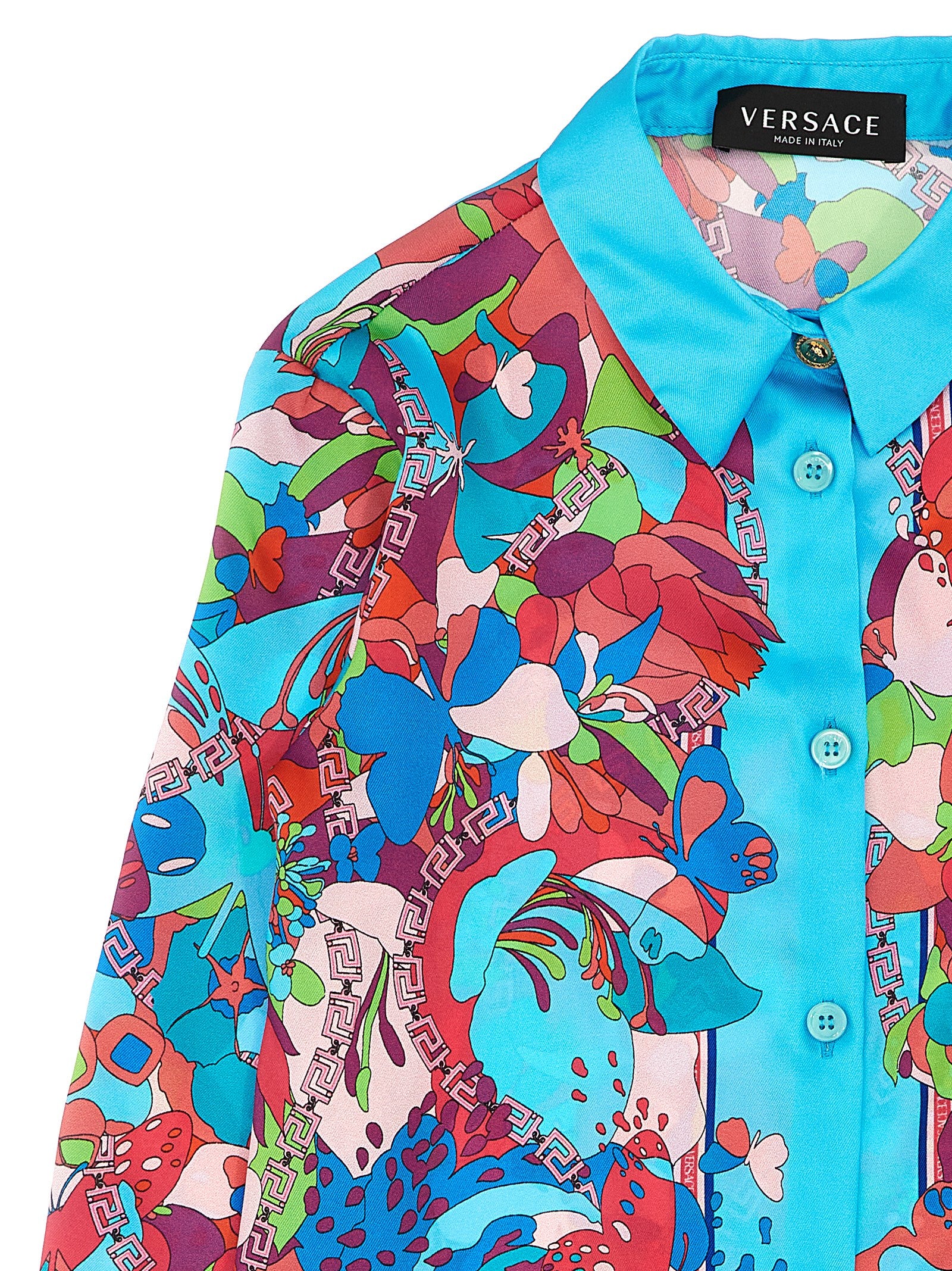 Versace Kids Floral Shirt — Girls' Topwear, Luxury Fit