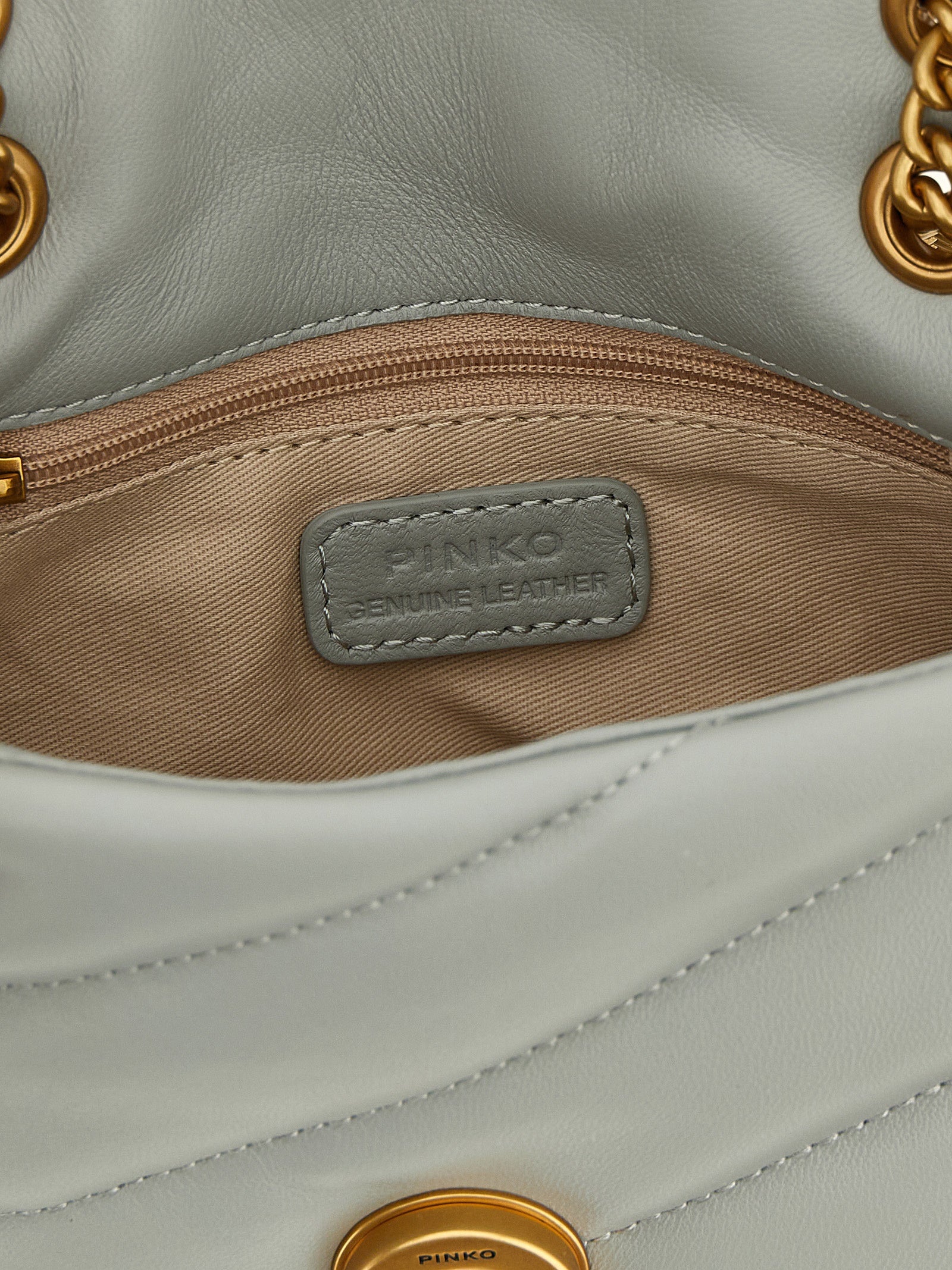 Pinko Baby Love Puff Crossbody Bag — Gray, W18×H13cm