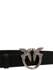 Pinko Love Berry Belt — Leather Logo Buckle, €150