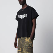 DAGGER Black cotton distressed T-shirt