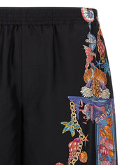 Versace Coral Theatre Print Bermuda Shorts