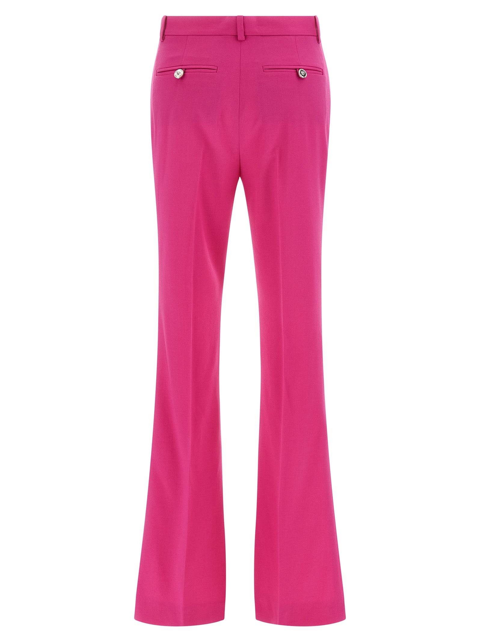 Versace Trousers — Informal Stretch Wool Fuchsia