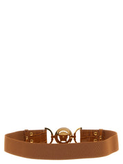 Versace Medusa 95 Elastic Belt — Brown Leather 4cm